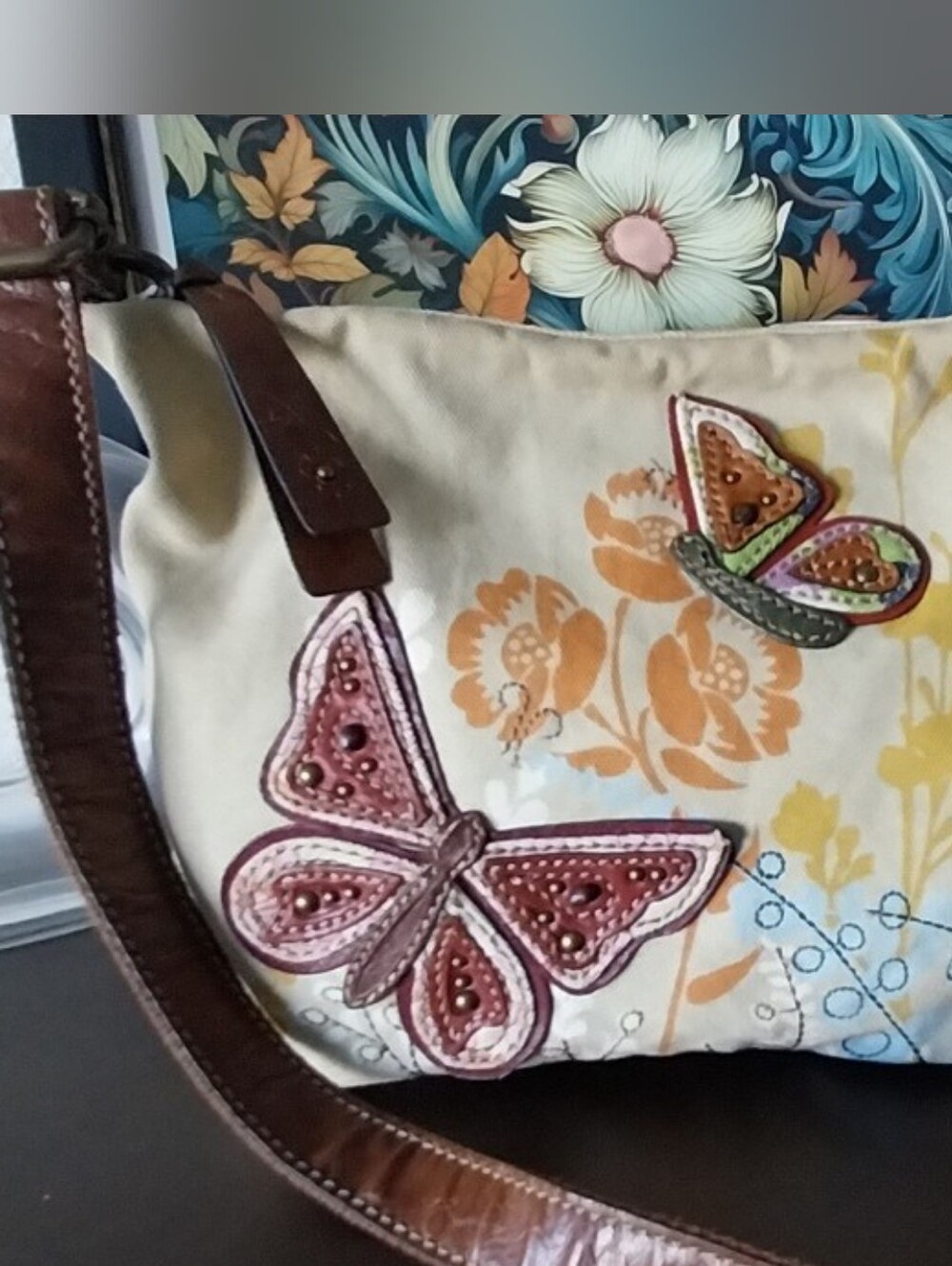 Fossil - Embroidered Canvas Crossbody Bag